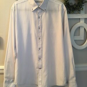 James Campbell White/Blue Stitching Button…